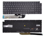 Klaviatuur - DELL Inspiron 5584 5590 5593 5594 5598 Valgusega USA paigutus Must/Hall