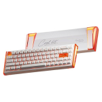DAREU COOL68 60% juhtmevaba m&auml;nguklaviatuur RGB-valgustusega oranž ja valge