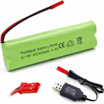 Yunique Green-Clean-Power, Ni-MH AA aku 4,8 V 2400 mAh, JST pistik + laadimiskaabel, RC mudelitele