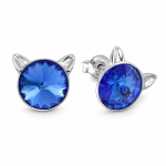 H&otilde;bedased k&otilde;rvar&otilde;ngad &bdquo;Cat (Sapphire)&ldquo; Swarovski&reg; kristallidega