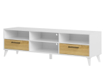 TV kapp Barris 25, 160x42x47 cm, valge/pruun