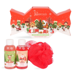 Vannitarvete komplekt IDC Institute Christmas Candy: du&scaron;igeel, 60 ml + vannivaht, 60 ml + k&auml;sn, 1 tk.