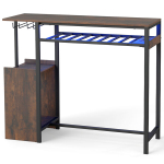 Baarilett Reguleeritav LED baarilett laadimisjaamaga 110x40x92 cm Must metall