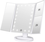 Valge 22 LED-iga kokkupandav peegel, suurendav
