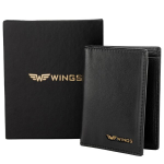 Meeste kaarditasku Wings, must, naturaalne nahk, RFID-kaitse, 11x9x1 cm