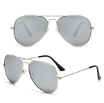 Suured h&otilde;bedased unisex aviator-p&auml;ikeseprillid peegelklaasidega F-130