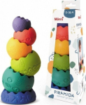 Pastellv&auml;rviline sensoorne p&uuml;ramiid 6 elementi - Mom's Care 6k+