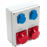 Viplast Elektrijaotur pistikupesadega 2x16a Ip44