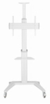 Teleri kinnitus Aluminum TV floor stand w/wheels white 37-70[and]amp,#39,[and]amp,#39,