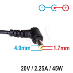 S&uuml;learvuti laadija Akyga AK-ND-50 s&uuml;learvuti toiteallikas Lenovo jaoks (20 V | 2,2 A 45 W | 4,0 x 1,7 mm)
