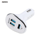 Autolaadija&nbsp;Remax CC-302, 3 x USB, 1 x 1.5 A ir 2 x 2.4 A, valge