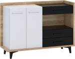 Kummut Meblocross Box 02 2D3S, hele tamm/valge v&auml;rv