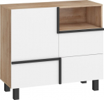 Kummut Meblocross Lars 01 1D2S, valge/hele tamm