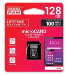 GoodRam m&auml;lukaart 128GB microSDXC cl. 10 UHS-I 100 / 10 MB/s + adapter