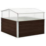 vidaXL kasvuhoone pruun 100 x 100 x 85 cm, tsingitud teras