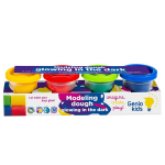 Naturaalsest plastiliinist mudel, mis helendab pimedas Genio kids, 4 v&auml;rvi, 200 g