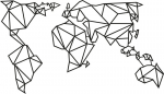 Metallist seinadekoratsioon World Map