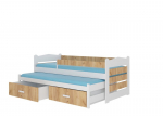 Voodi ADRK Furniture Tiarro 80x180 cm k&uuml;ljekaitsega, pruun/valge