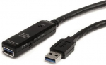 USB 3.0 aktiivne pikendus 10 m - STARTECH - Toiteadapter kaasas - Must
