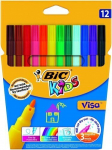 V&auml;rvilised viltpliiatsid Bic Kids Visa, 12 v&auml;rvi komplekt
