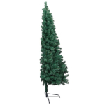 vidaXL poolik kunstkuusk LEDide ja kuulidega, roheline, 210 cm