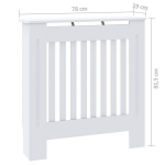vidaXL MDF radiaatorikate, valge, 78 cm