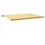 vidaXL k&auml;sitsi sisset&otilde;mmatav varikatus, 500 x 300 cm kollane, valge