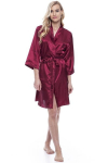 Naiste kunstsiidist hommikumantel - peignoir Jasmin 406, bordoo