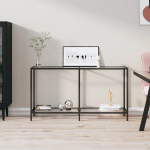 vidaXL konsoollaud, l&auml;bipaistev, 140 x 35 x 75,5 cm, karastatud klaas