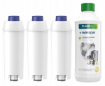 Veefiltrid Delonghi kohvimasinale, 3 tk + 500 ml katlakivieemaldusvahendid