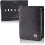 Meeste nahast rahakott Stevens 326 Carbon, must