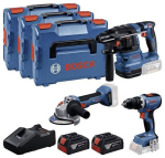 Bosch Professional T&ouml;&ouml;riistade komplekt 0615A5009G, 2x5,0Ah, 3 t&ouml;&ouml;riista, 1 aku, 1 laadija