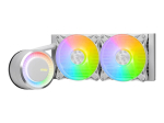 Protsessori jahuti Msi MAG CORELIQUID E240 WHITE, 2x12cm, 20dB, alumiinium, LGA1200, LGA1700, AM4, AM5, 75.04cfm, 4-pin, aktiivne jahutus, ARGB