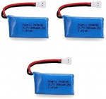 3 t&uuml;kki 3.7v, 380mAh laetavad Lipo akud Rc Quadricopter Drones HUBSAN X4 H107L H107C H107D H107 V252 JXD 385 jaoks