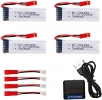 4 tk laetav Lipo aku (3.7V 500mAh) RC Quadricopter Drones UDI U817 U817C U817A U818A WLtoys V959 V969 V979 V989 V999 V929 V949 V212 V222 RC + laadija