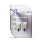 Blister 2x LED L089W - BAY15d 8xSMD5050 Valged LED pirnid M-TECH