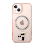 Karl Lagerfeld MagSafe Compatible Case IML Karl and Choupette NFT for iPhone 14 Pink