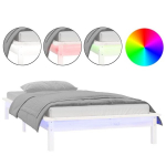 vidaXL LED-voodiraam, valge, 90 x 190 cm, m&auml;nnipuit