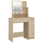 vidaXL tualettlaud LEDiga, Sonoma tamm, 86,5 x 35 x 136 cm