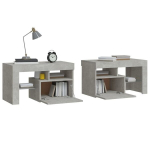 vidaXL telerialused LED-tuledega, 2 tk, betoonhall, 70x36,5x40 cm