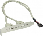 InLine USB 2.0 Slot Bracket 2x USB Type A female to 1x 10Pin Connector 35cm (33391)