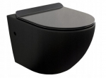WC-pott Mexen Lena Rimless Slim Black aeglaselt sulguva kaanega