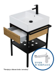 Valamu Deante Temisto eraldiseisva konsooliga CDTD6U5S, black mat/oak