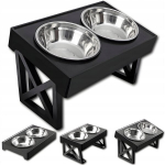 Kaheosaline koera kauss Dogsy, 49x25x28 cm, must