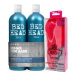 Komplekt TIGI Bed Head Recovery: &scaron;ampoon 750ml + palsam 750ml + RICH juuksehari