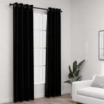 vidaXL linase v&auml;limusega pimendavad kardinad 2 tk must 140 x 245 cm