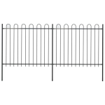 vidaXL kumerate otstega aed, teras, 3,4 x 1,5 m, must