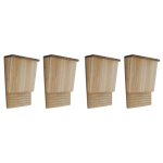 vidaXL nahkhiirte pesakastid, 4 tk, 22 x 12 x 34 cm, puit