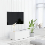 vidaXL telerikapp, valge, 80 x 34 x 30 cm, puitlaastplaat