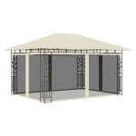 vidaXL varjualune s&auml;&auml;sev&otilde;rguga, 4 x 3 x 2,73 m, kreemjas, 180 g/m&sup2;